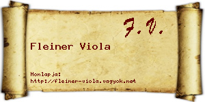 Fleiner Viola névjegykártya